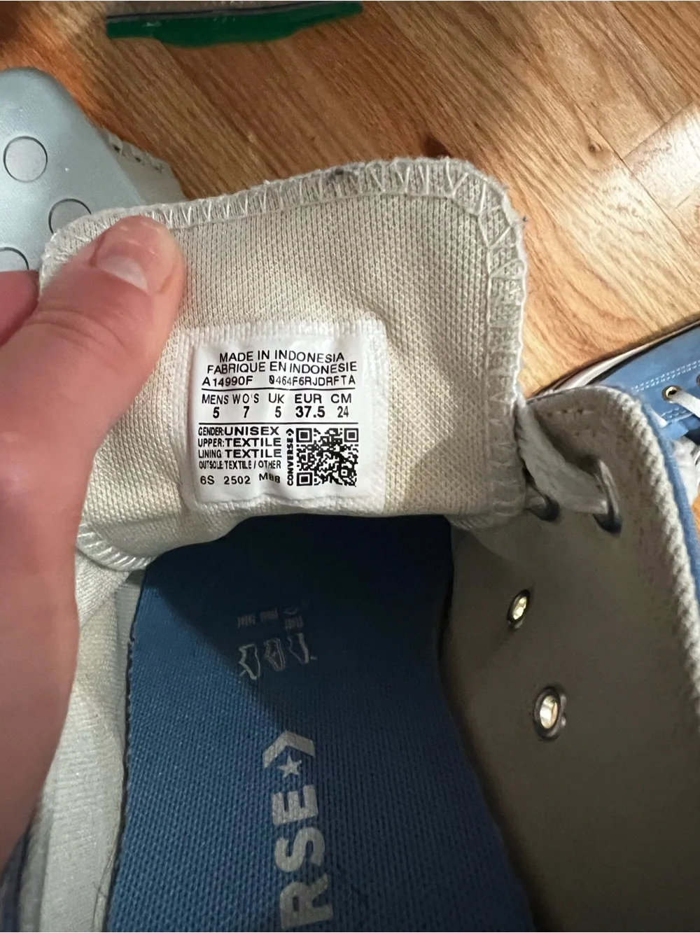 Converse Low Top Sneakers in Light Blue and White - Picture 2 of 2